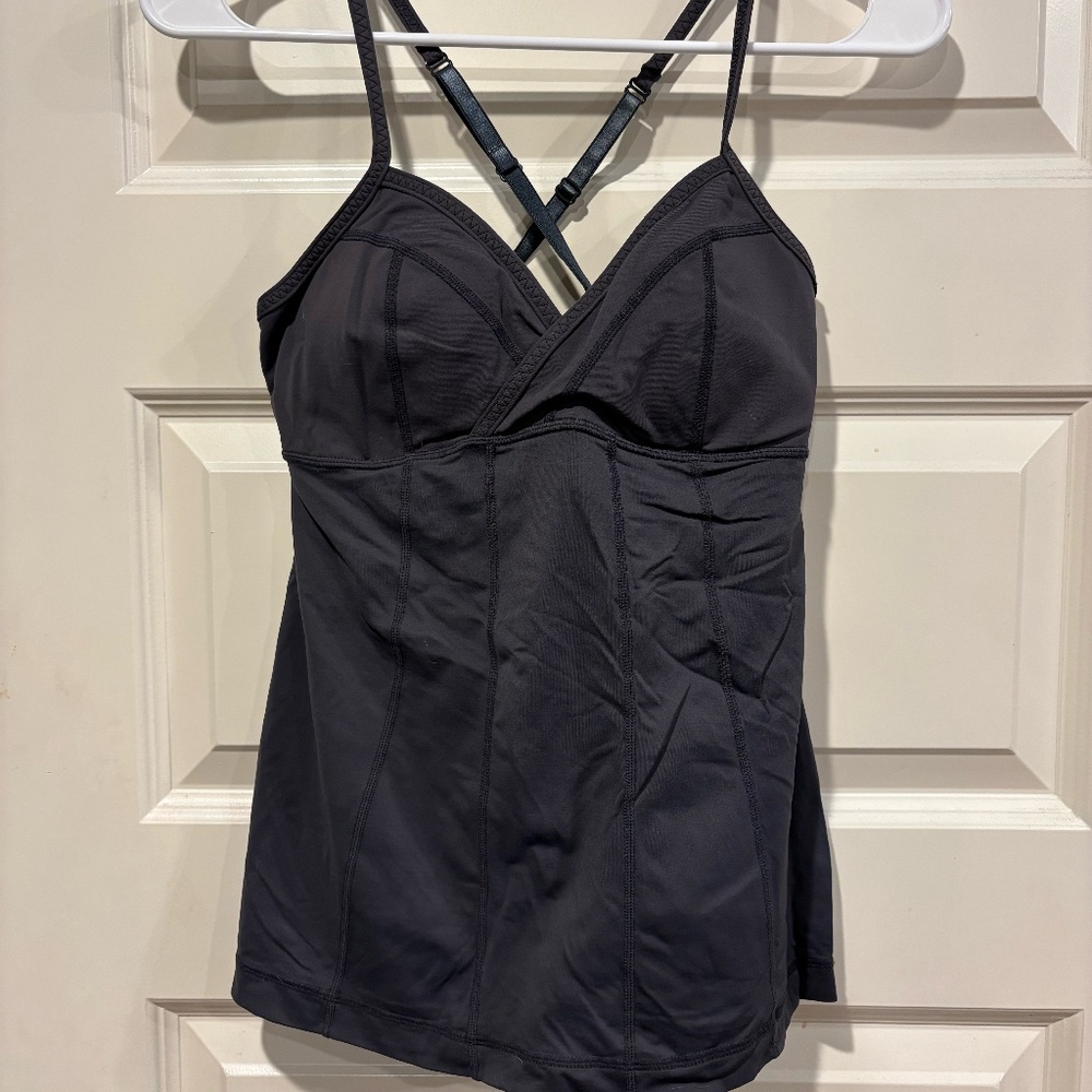 Lululemon Full Eagle Tank Top - Camisole Corset Style - Charcoal Grey Women's 6
